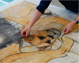 獅頭補紙回黏對齊周圍線條